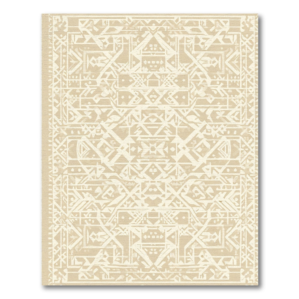 Cream Geometric Tribal Ancestral Medallion Rug