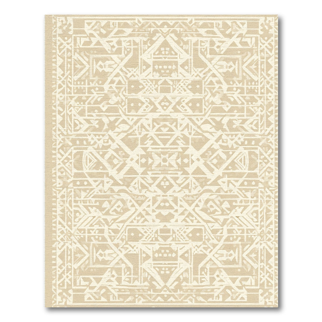 Cream Geometric Tribal Ancestral Medallion Rug