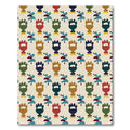 Retro Abstract Figures Cream Background Rug