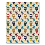Retro Abstract Figures Cream Background Rug