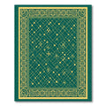 Emerald Golden Interlocking Geometric Rug