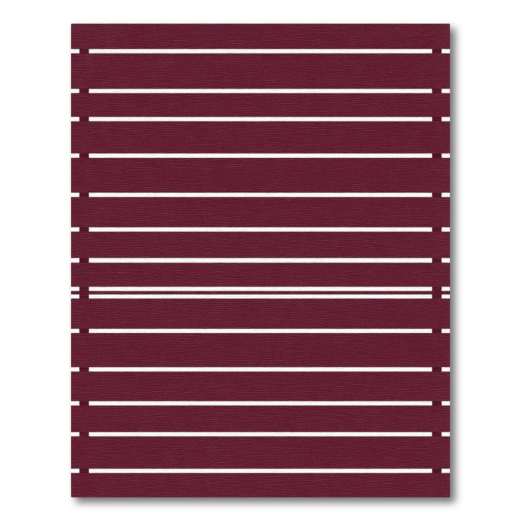 Deep Red White Striped Horizontal Rug