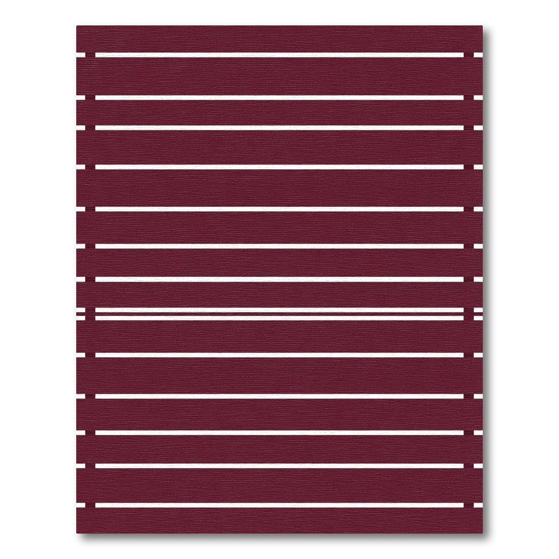 Deep Red White Striped Horizontal Rug