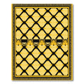 Bold Yellow Black Diamond Border Rug