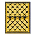 Bold Yellow Black Diamond Border Rug