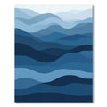 Deep Blue Abstract Ocean Waves Rug