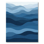 Deep Blue Abstract Ocean Waves Rug