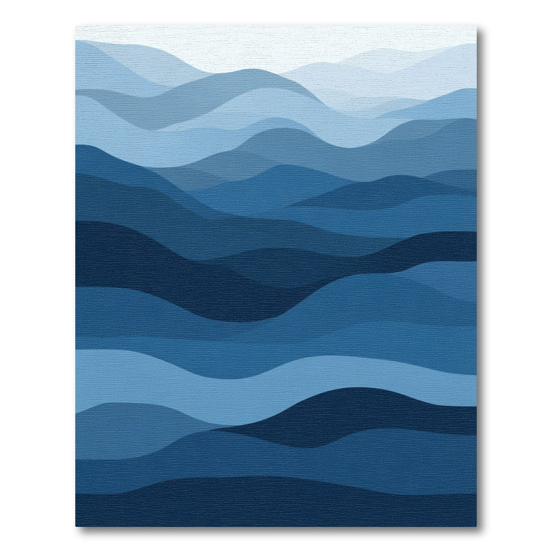Deep Blue Abstract Ocean Waves Rug