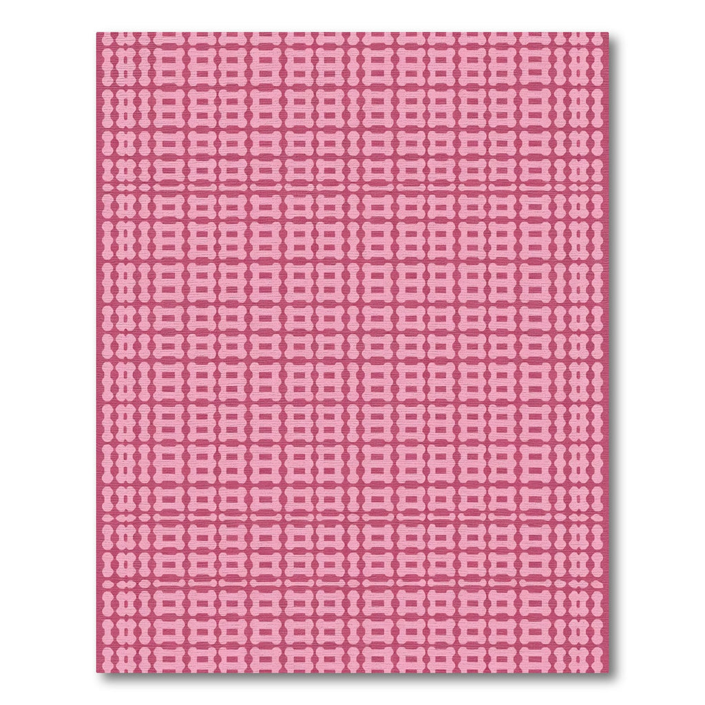 Pink Geometric Lattice Grid Rug
