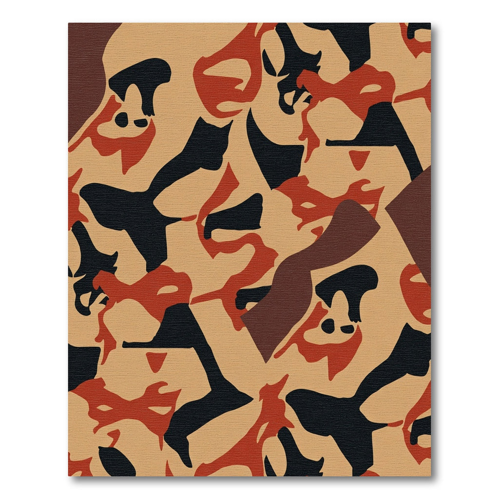 Camouflage Clay Red Black Formations Rug