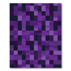 Vibrant Purple Pixelated Geometric Rug