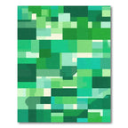 Emerald Abstract Geometric Overlapping Squares Rug