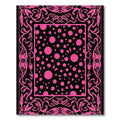 Hot Pink Polka Dot Floral Border Rug