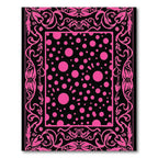 Hot Pink Polka Dot Floral Border Rug