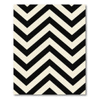 Black cream chevron stripes Rug