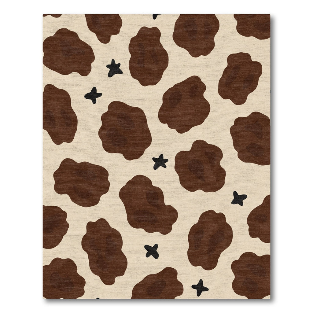 Brown Tan Abstract Spots Stars Rug