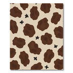 Brown Tan Abstract Spots Stars Rug
