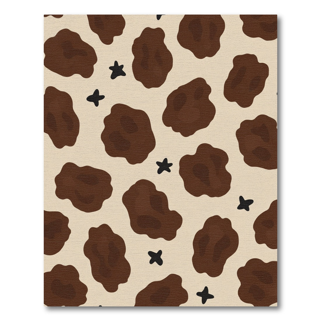 Brown Tan Abstract Spots Stars Rug