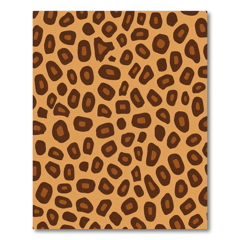 Golden Brown Spotted Animal Print Rug