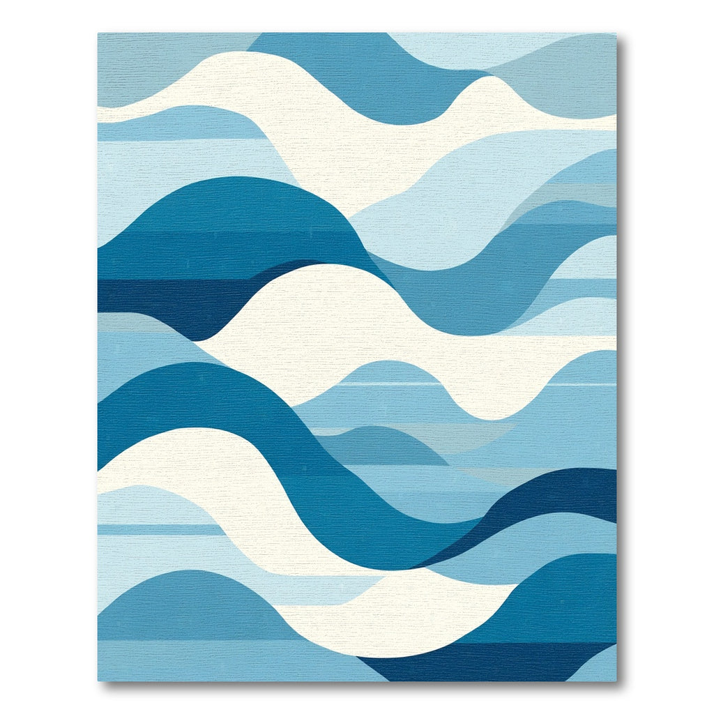 Oceanic Serene Layered Waves Rug