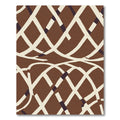 Brown and Cream Woven Abstract Rug