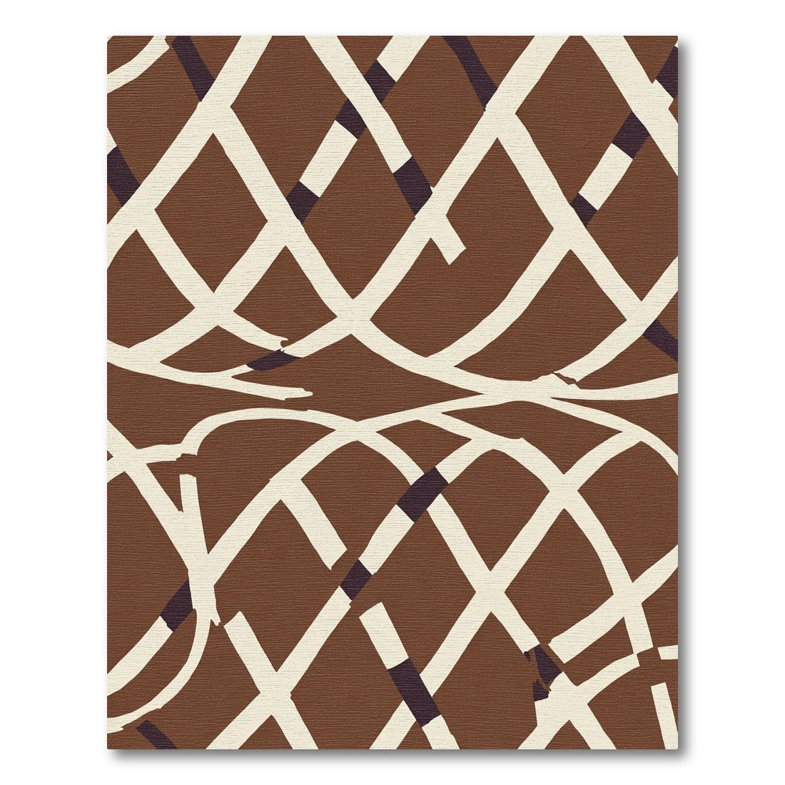 Brown and Cream Woven Abstract Rug