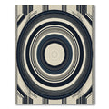 Navy Cream Concentric Circles Stripes Rug