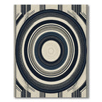 Navy Cream Concentric Circles Stripes Rug