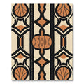 Art Deco Ochre Black Geometric Arch Rug