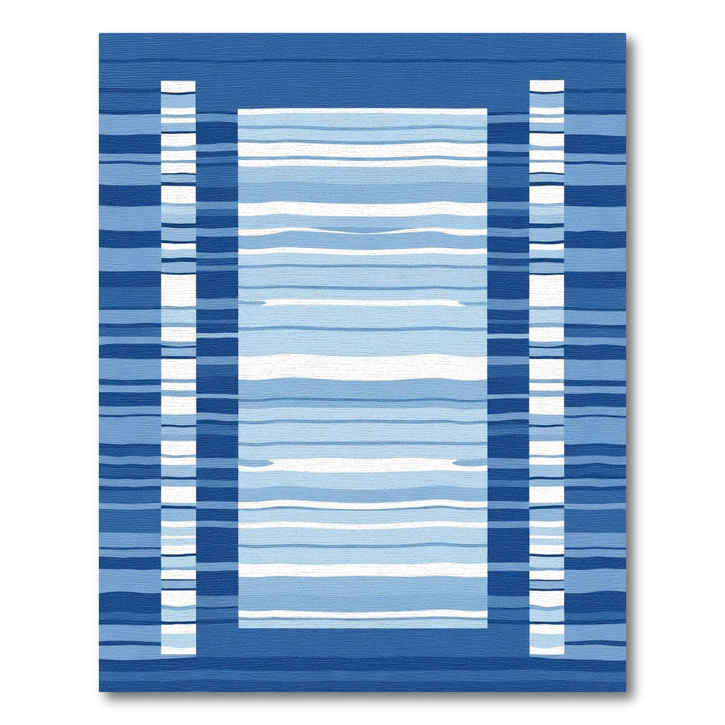 Deep Blue Horizontal Stripes Rug