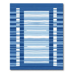 Deep Blue Horizontal Stripes Rug
