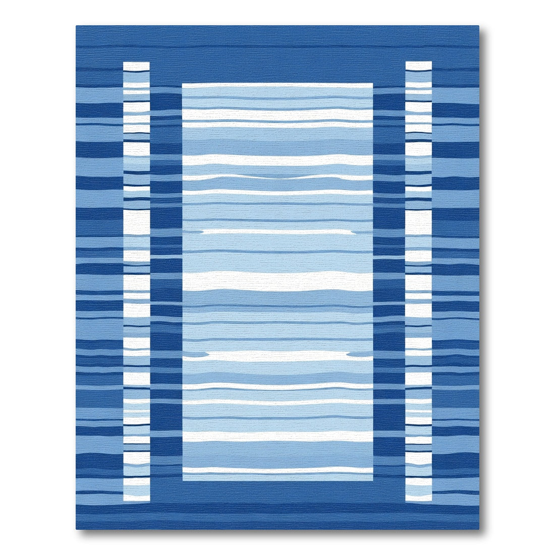 Deep Blue Horizontal Stripes Rug