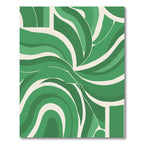 Emerald Green Abstract Swirl Rug
