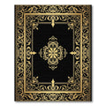 Elegant Black Gold Floral Medallion Rug
