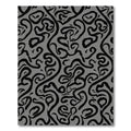 Monochrome Abstract Swirl Flow Rug