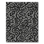Monochrome Abstract Swirl Flow Rug