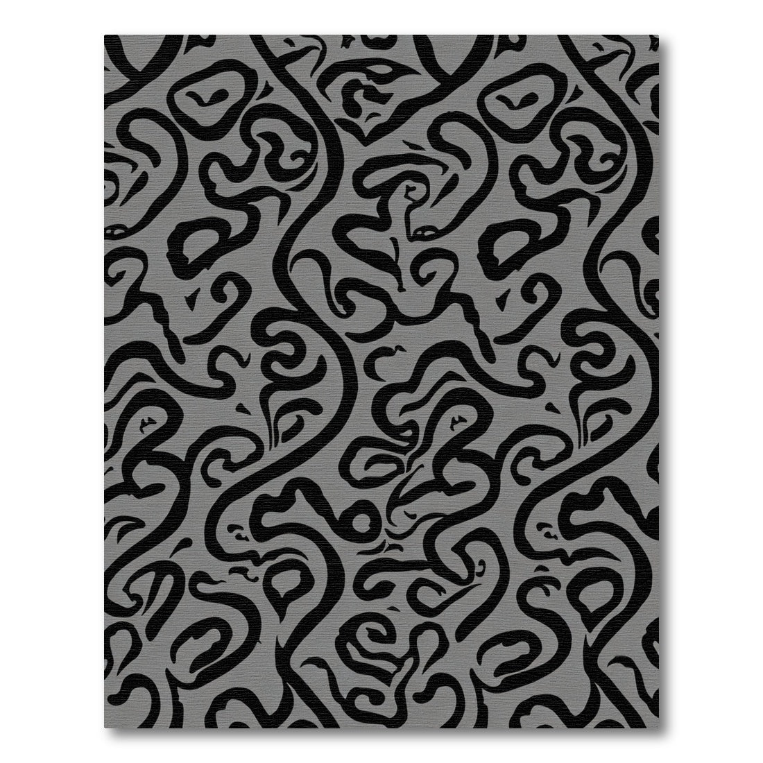Monochrome Abstract Swirl Flow Rug