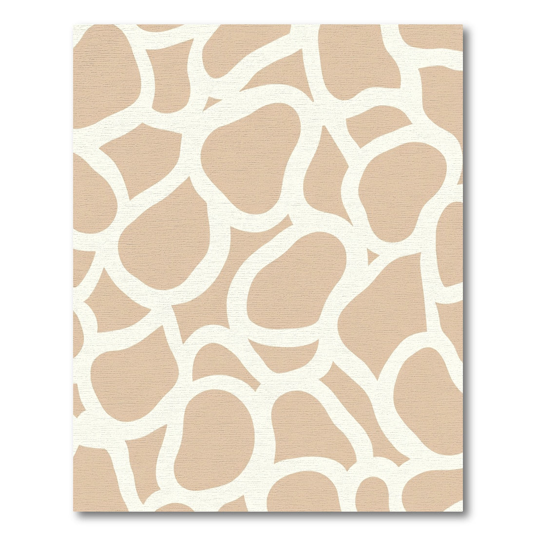 Neutral Tan White Abstract Spots Rug