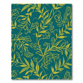 Teal Yellow Botanical Branch Overlay Rug