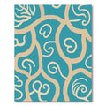 Teal Beige Organic Swirl Rug