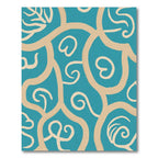 Teal Beige Organic Swirl Rug