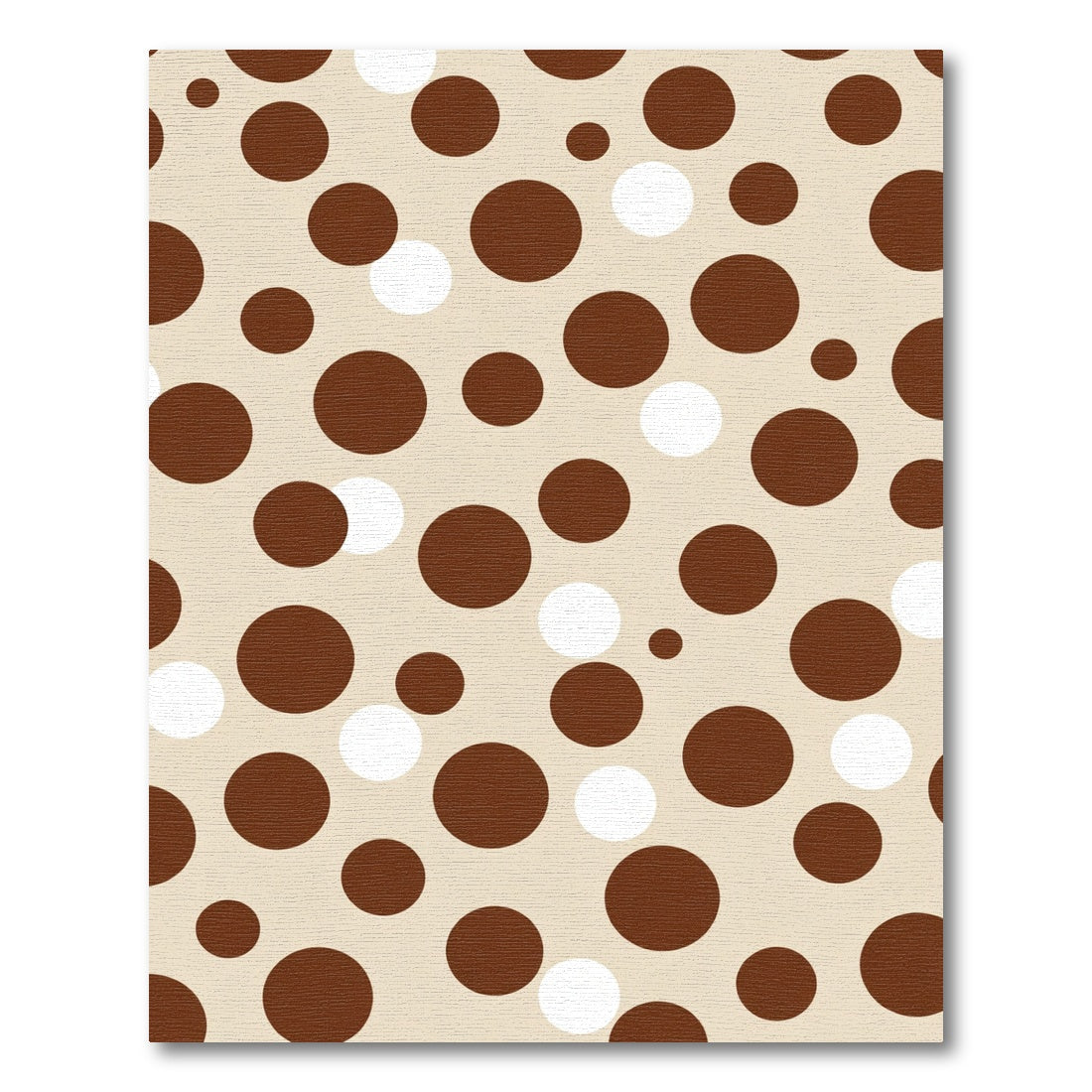 Chocolate Cream Polka Dot Circles Rug