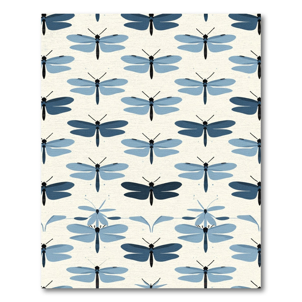Serene Blue Dragonfly Meadow Rug