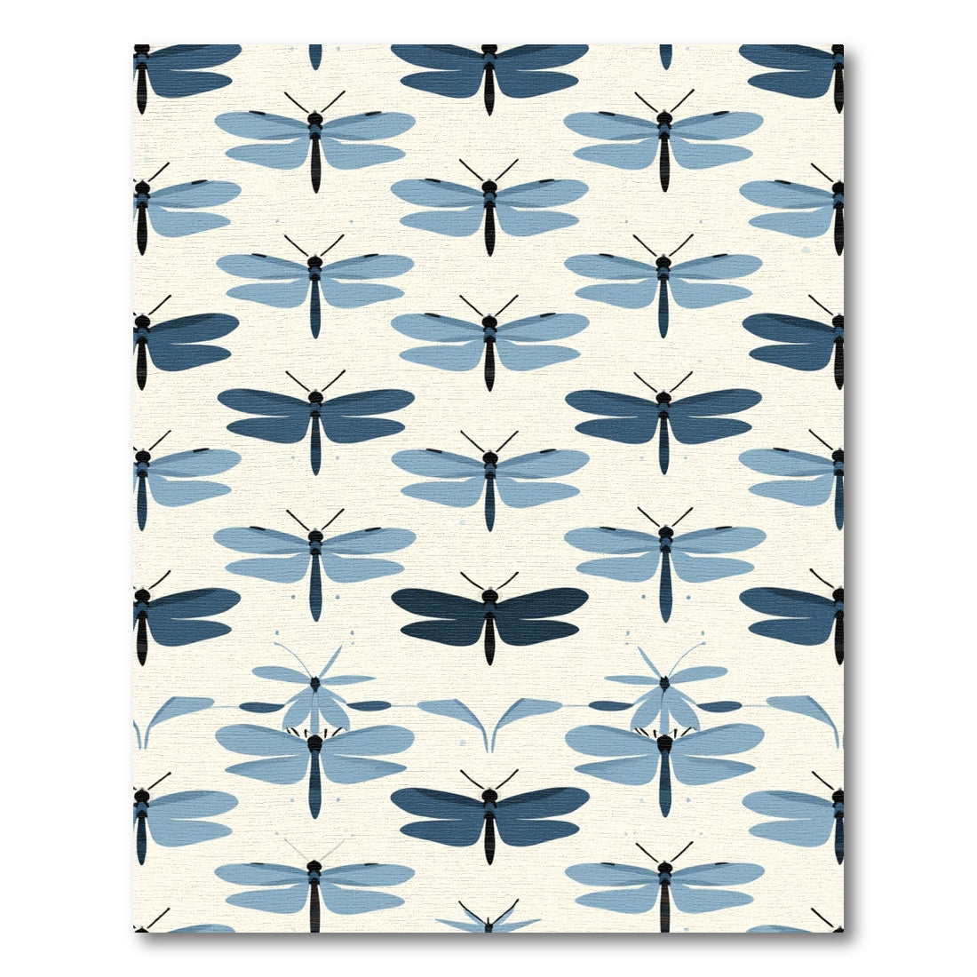 Serene Blue Dragonfly Meadow Rug