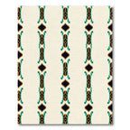 Emerald Gold Teal Diamond Column Rug