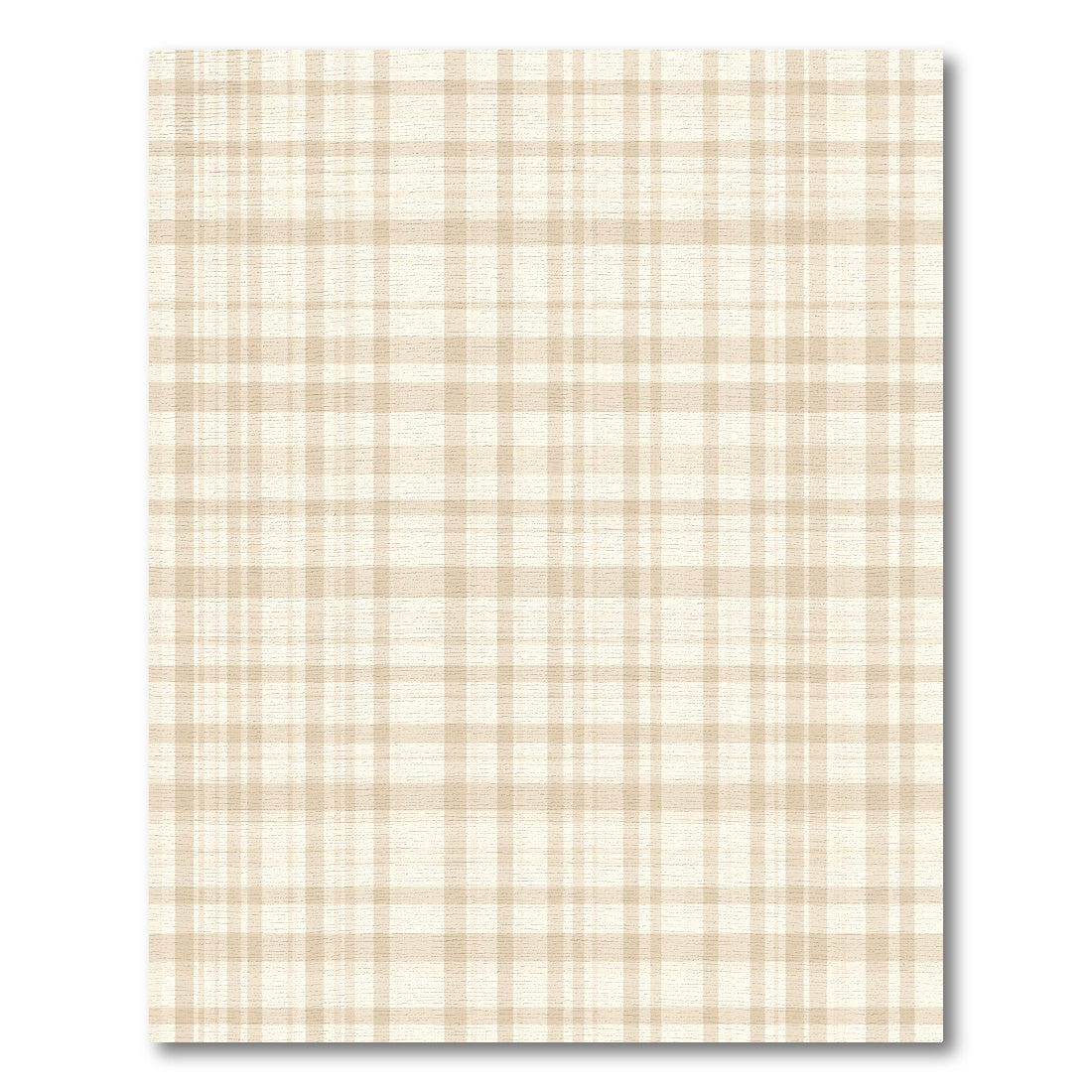 Warm Beige Subtle Plaid Lines Rug