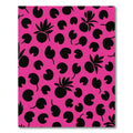 Hot Pink Black Botanical Dot Rug