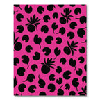 Hot Pink Black Botanical Dot Rug