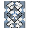 Geometric Blue Diamond Pixel Art Rug