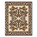 Brown and Ochre Ornamental Medallion Rug